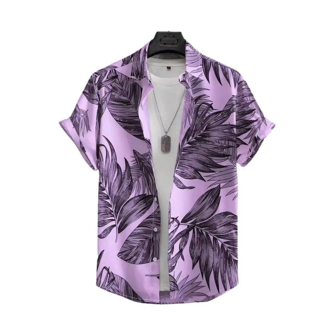 Men's Casual Loose 3D Printed Striped Shirt - Lightweight & Comfortable Fit - Buy Center