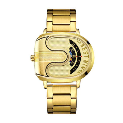 Men's U-Shaped Fashion Watch - Quartz Movement & 30m Waterproof Design - Buy Center
