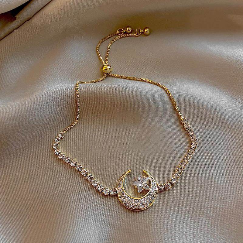 Exquisite Zircon Bracelet for Women - Gold & Silver, Trendy Star Design - Buy Center