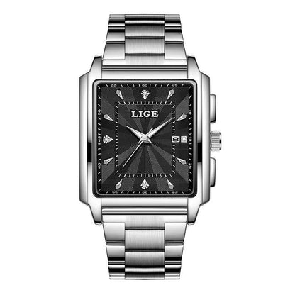Buycenter Men's Square Dial Steel Belt Watch - Stylish and Modern Design - Buy Center