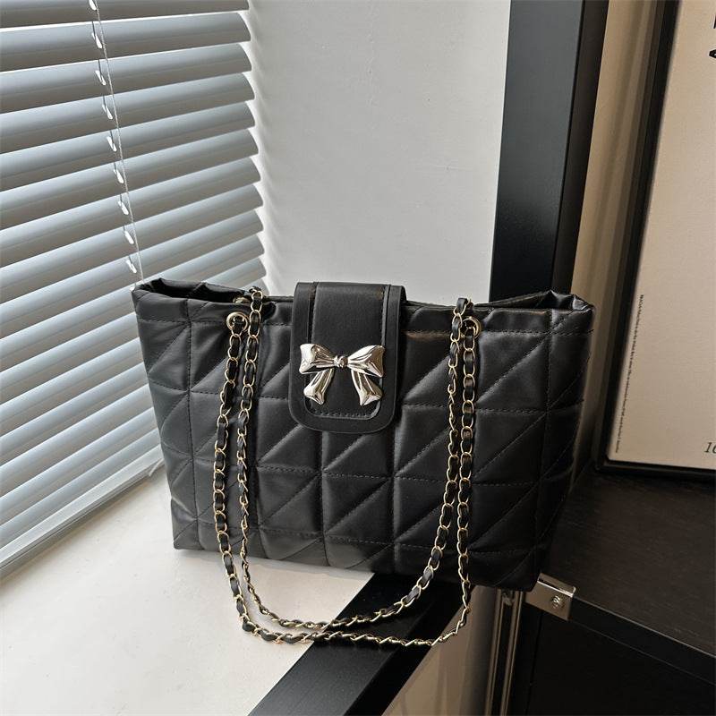 Large Capacity Soft Rhombus Chain Tote Bag - Stylish & Functional 2025 - Buy Center