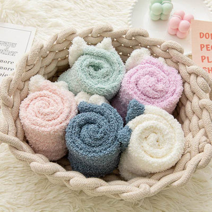 Cozy Thickened Thermal Coral Fleece Women's Socks - Stylish Mid-Tube Design - Buy Center