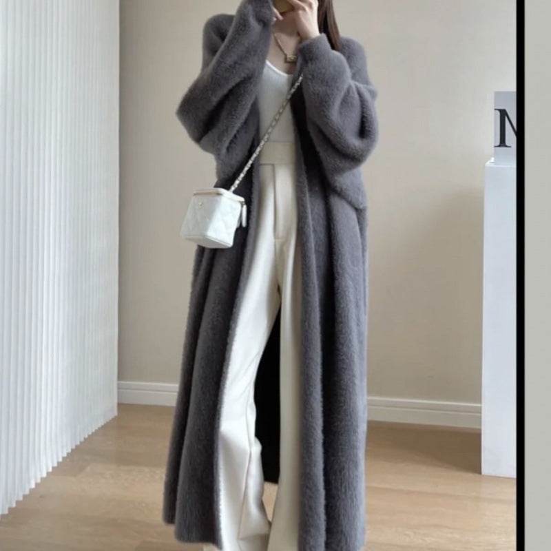 Mink-like Wool Cardigan for Men - Thick Mid-length Stylish Sweater - Buy Center