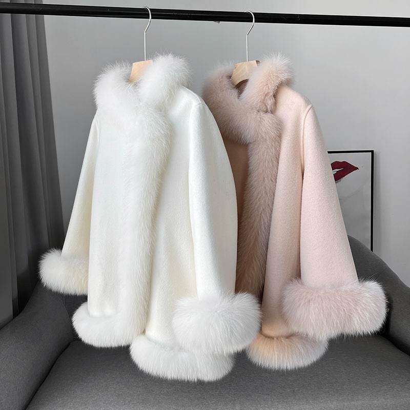 Socialite Cloak Women's Reversible Fur Jacket - Stylish Mid-Length Coat - Buy Center