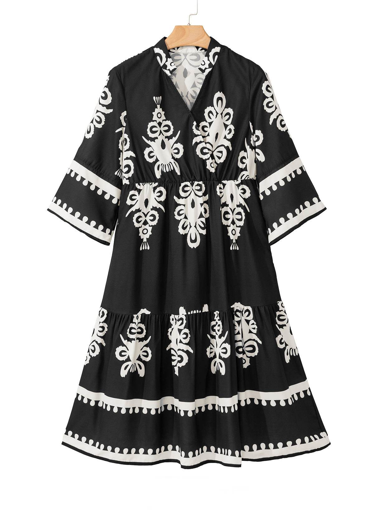 Buycenter Women's Lace-up Dress - Elegant Printed A-Line Skirt - Buy Center