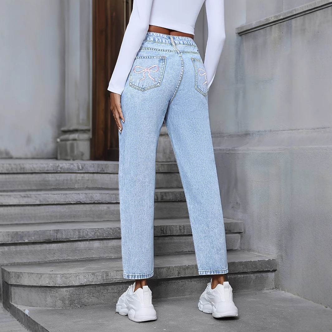Women's Ripped Denim Trousers - Casual Loose Fit for Everyday Style - Buy Center