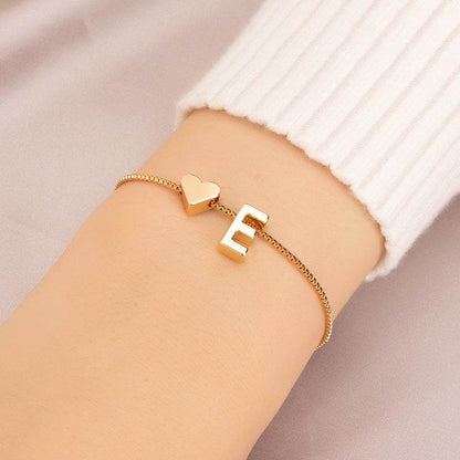 Cute Love Heart Bracelet - Personalized Couple Gift with English Letters - Buy Center