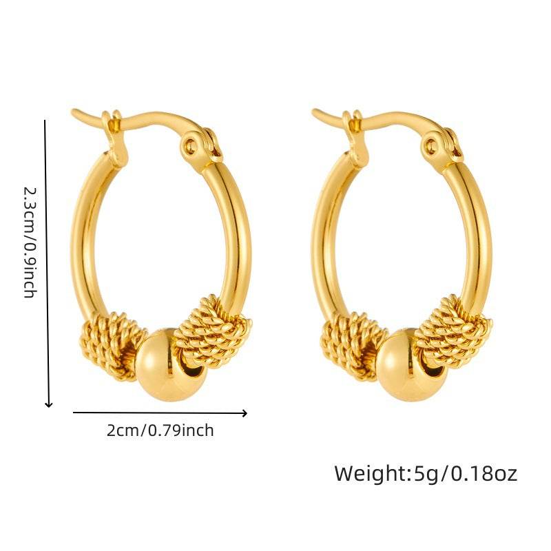 Stylish Round Geometric Beaded Earrings - Retro Minimalism for Women - Buy Center