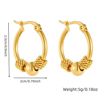 Stylish Round Geometric Beaded Earrings - Retro Minimalism for Women - Buy Center
