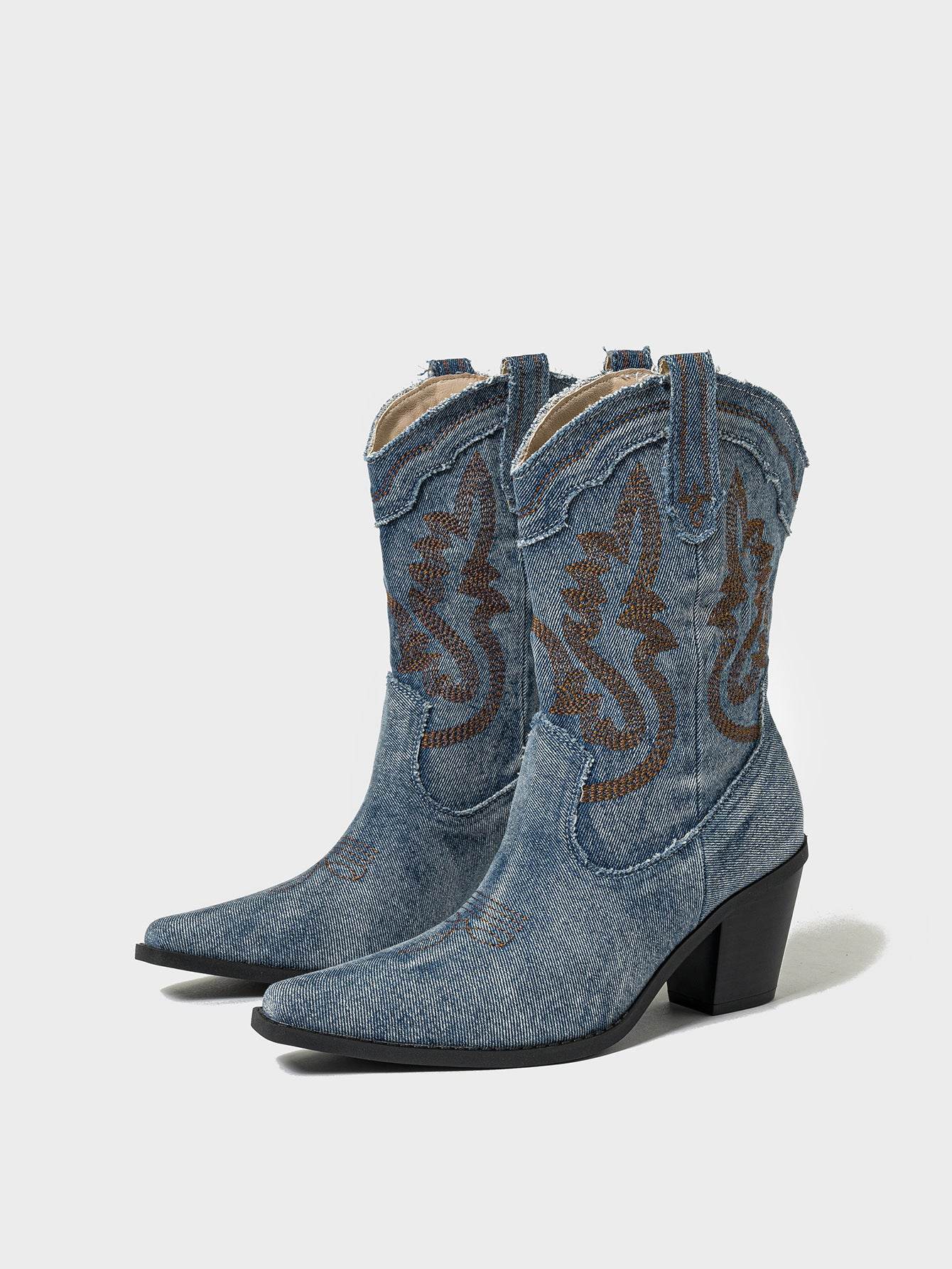 Buycenter Women's Chunky Heel Boots - Stylish & Breathable High Heels - Buy Center