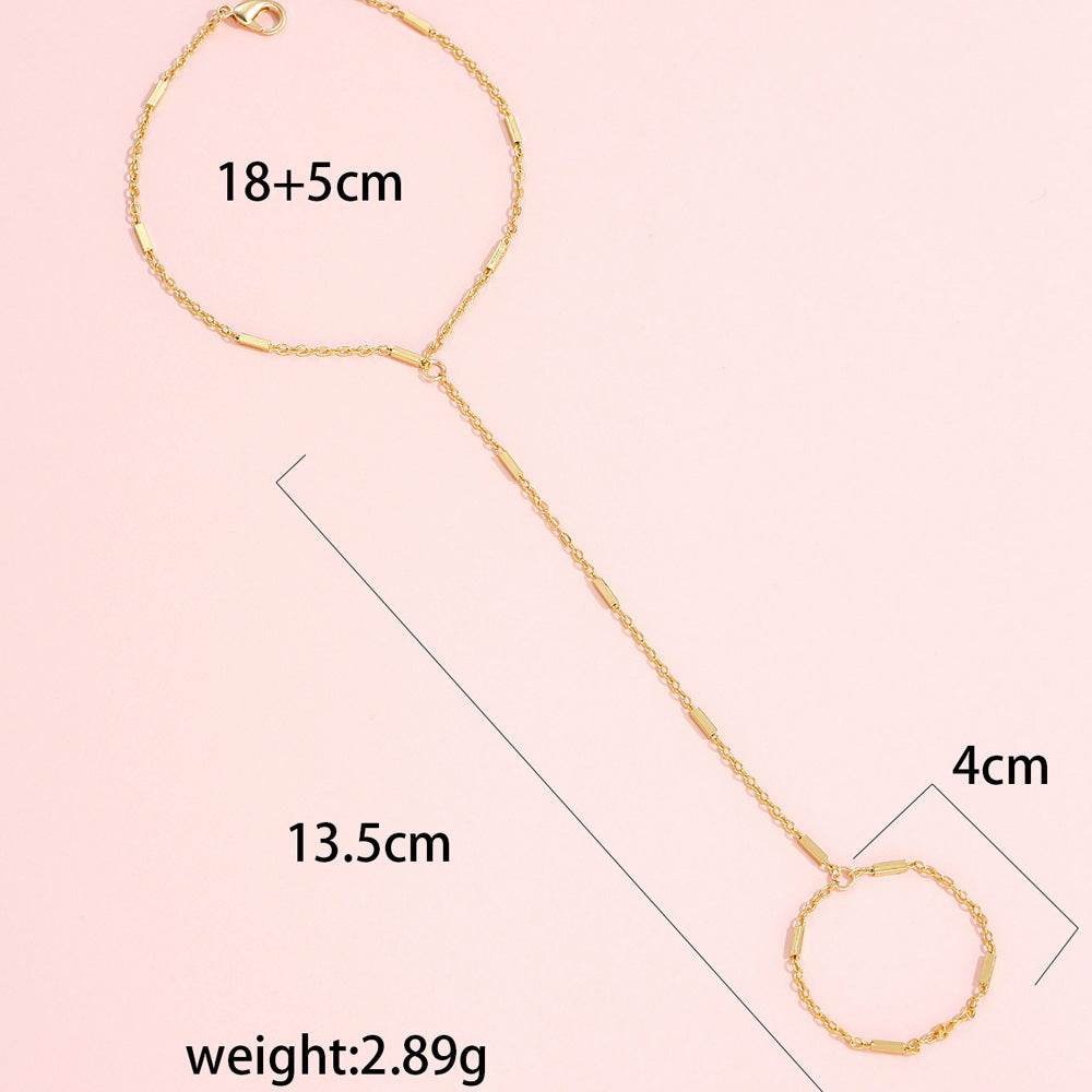 BuyCenter Women's Beach Ring Bracelet - Elegant Gold Chain Design - Buy Center