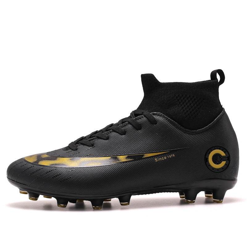 High-Top Gold-Plated Soccer Shoes - Breathable & Stylish for All Grounds - Buy Center