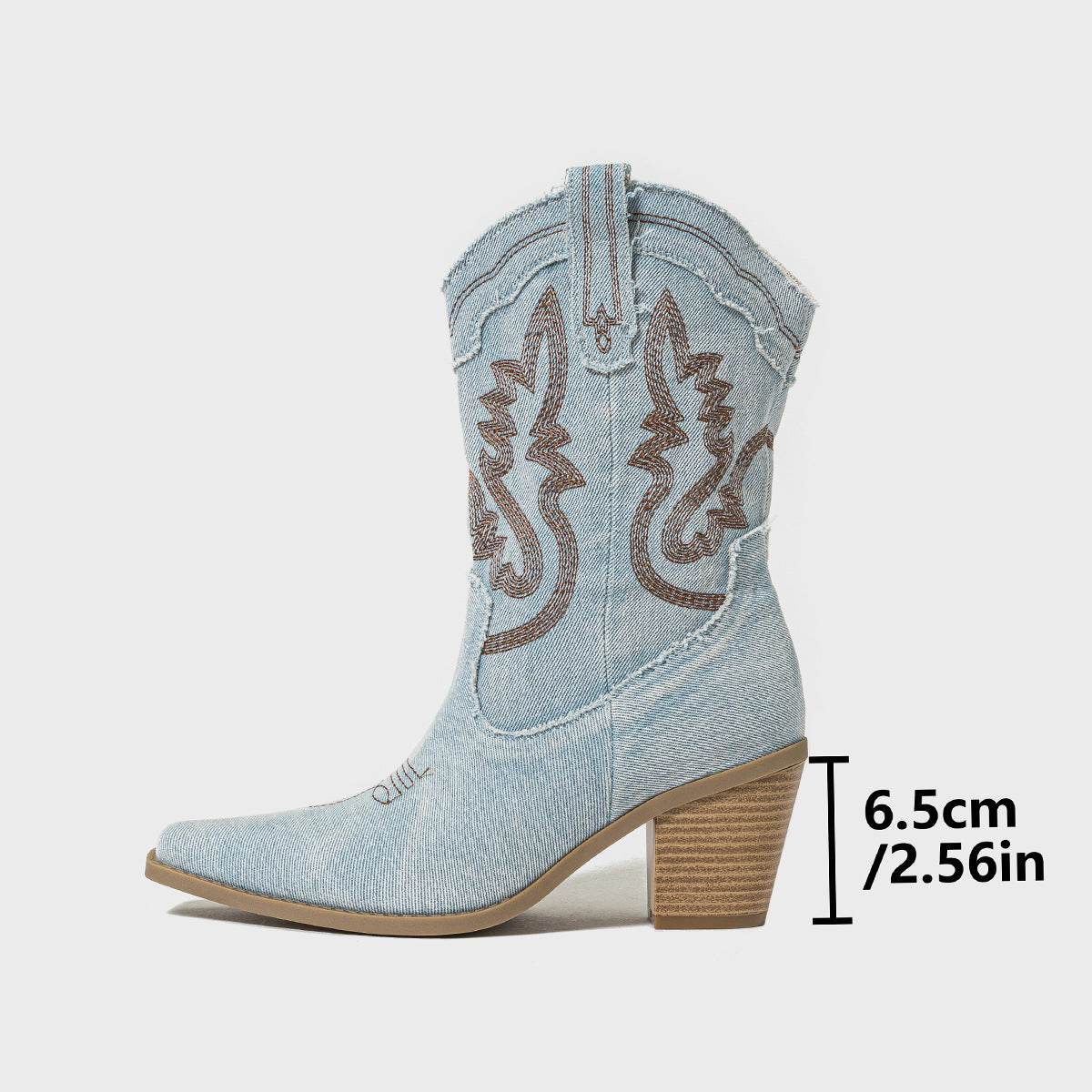 Buycenter Women's Chunky Heel Boots - Stylish & Breathable High Heels - Buy Center