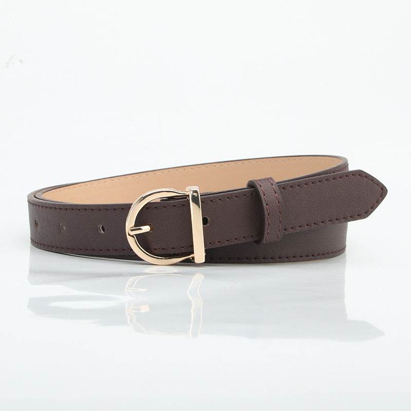 Stylish D-Type Alloy Pin Buckle Women's Belt - Versatile Fashion Accessory - Buy Center