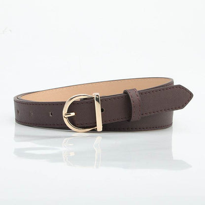 Stylish D-Type Alloy Pin Buckle Women's Belt - Versatile Fashion Accessory - Buy Center