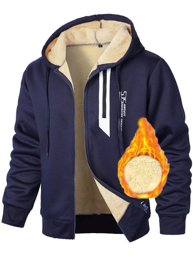 Men's Fleece-Lined Digital Printed Sweater - Stylish Autumn & Winter Essential - Buy Center