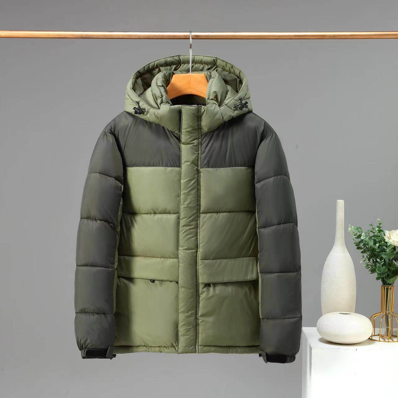 Cotton Contrast Patchwork Down Jacket - Stylish & Warm for All Seasons - Buy Center