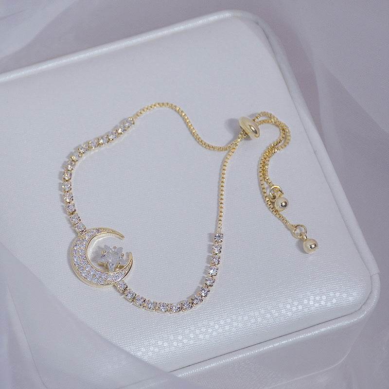 Exquisite Zircon Bracelet for Women - Gold & Silver, Trendy Star Design - Buy Center