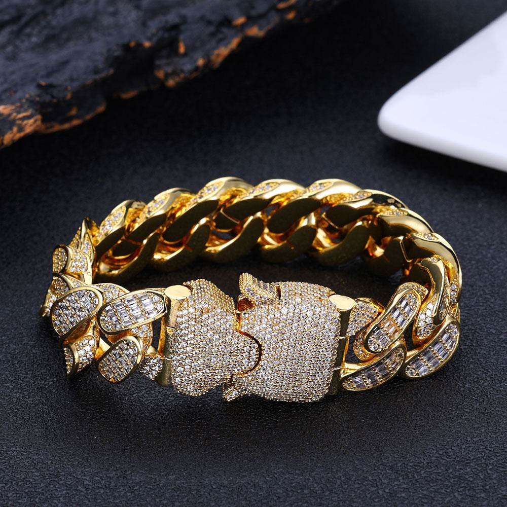 Buycenter Three Rows T Square Cuban Link Chain - Gold & Platinum Options - Buy Center