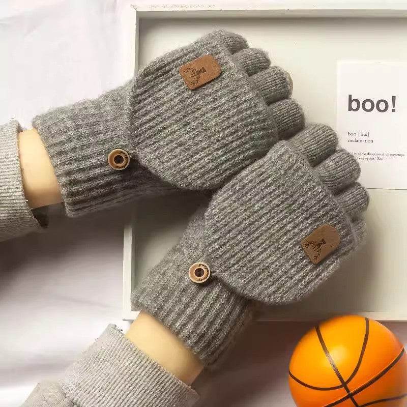 Half Finger Wool Gloves for Couples - Stylish & Warm for Winter Riding - Buy Center