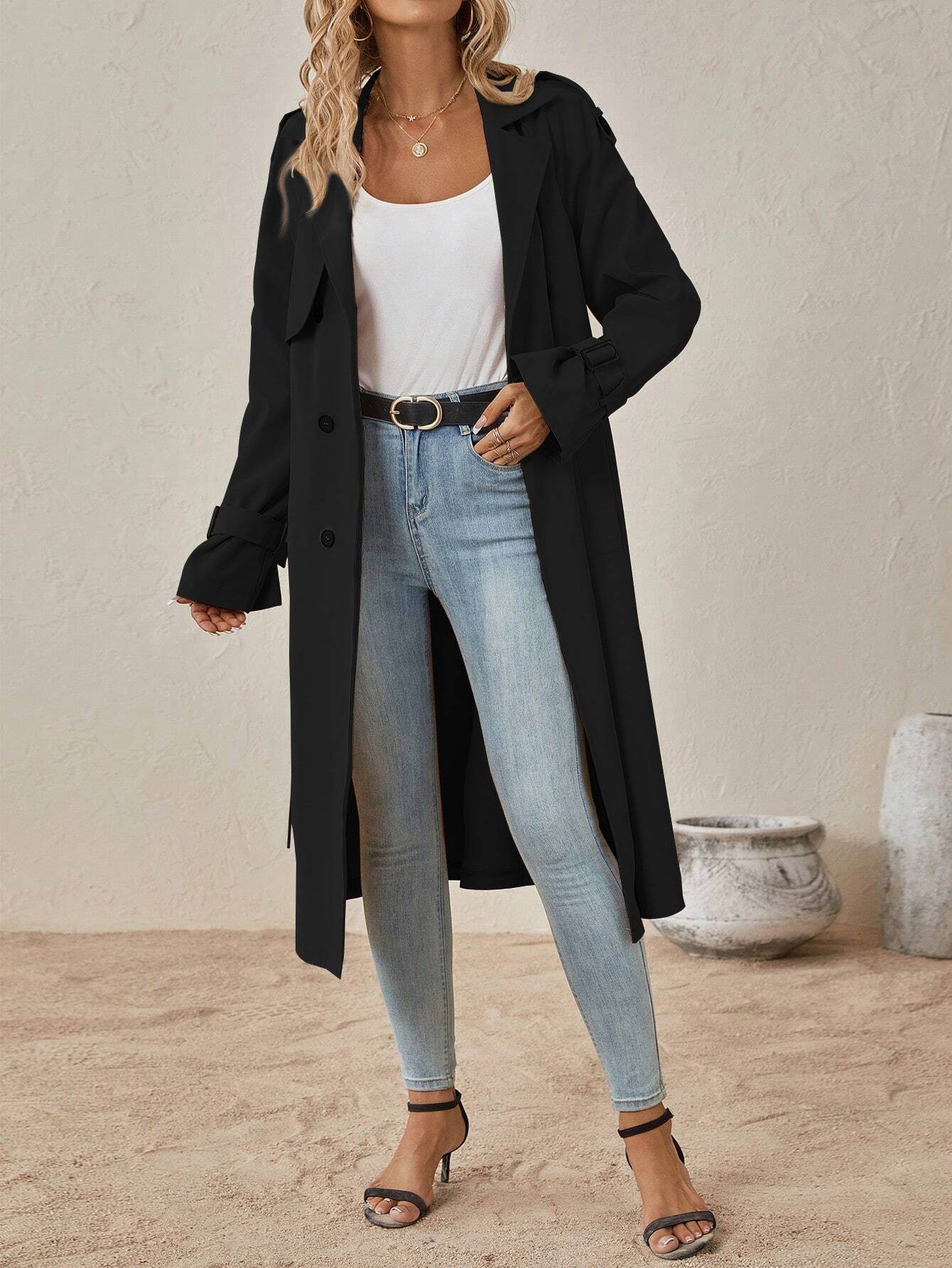 European Style Belt Trench Coat for Women - Sophisticated Fall Fashion 2025 - Buy Center