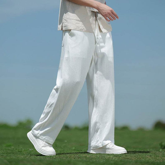 Buycenter Men's Casual Trousers - Loose Straight Fit for Spring & Summer - Buy Center