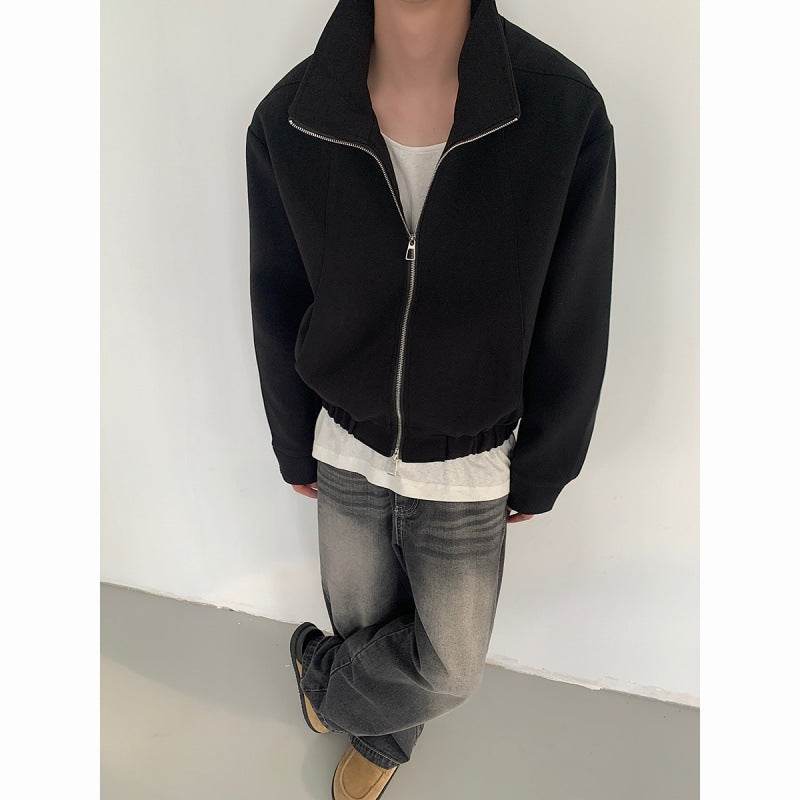 Autumn Minimalist Couple Jacket - Stylish Loose Fit, Gray & Black Design - Buy Center