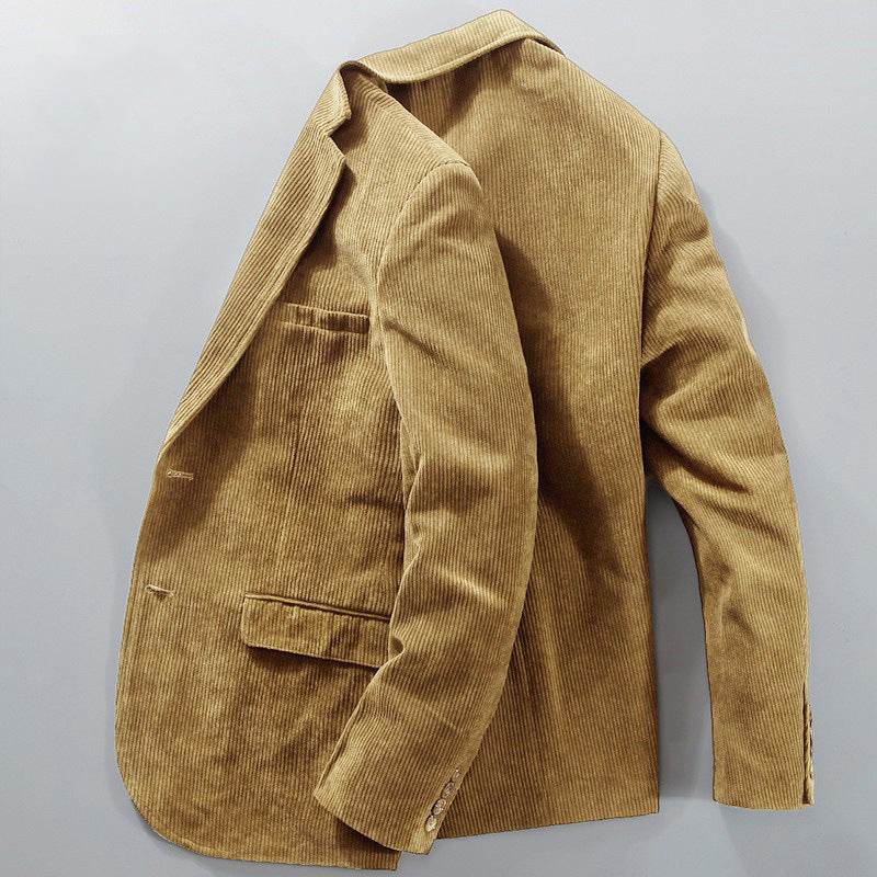 Stylish Corduroy Suit Jacket for Men - Slim Fit Autumn Business Casual - Buy Center
