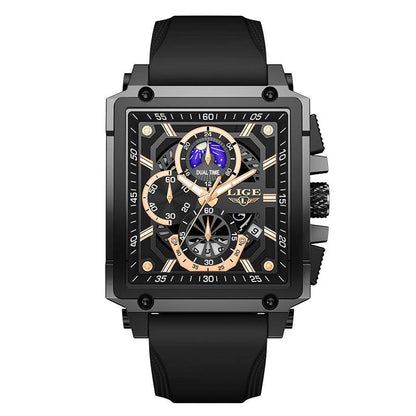 Buy Center Waterproof Quartz Square Watch - Stylish Silicone Band Options - Buy Center