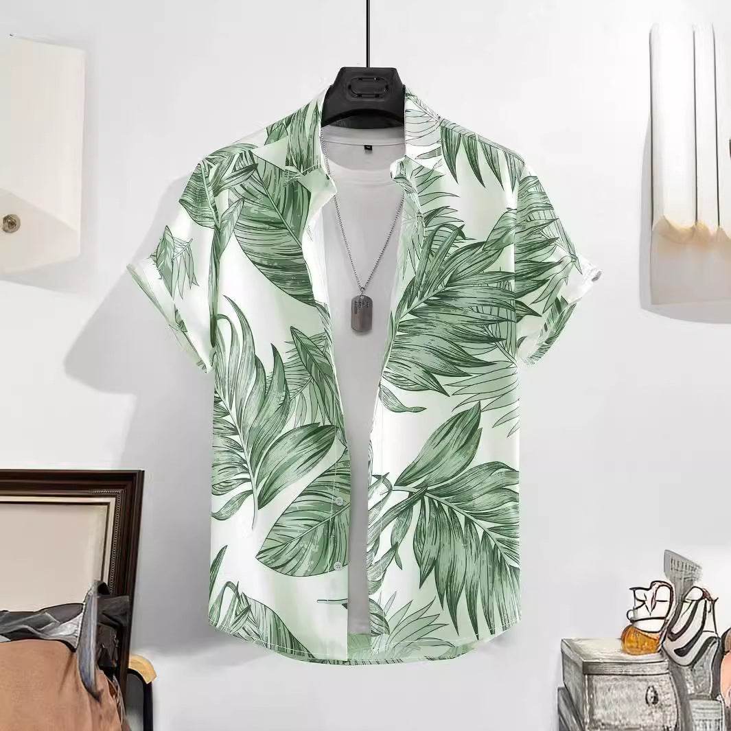 Men's Casual Loose 3D Printed Striped Shirt - Lightweight & Comfortable Fit - Buy Center