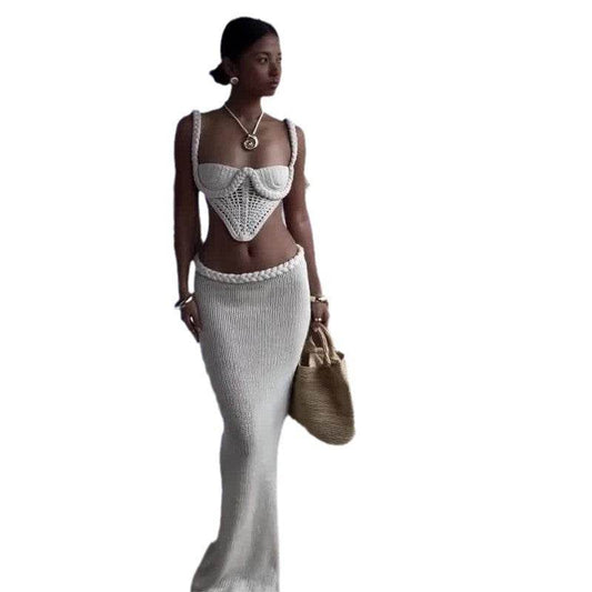 Women's Square Collar Camisole & Hip Skirt Set - Casual & Stylish for 2025 - Buy Center