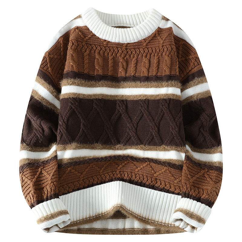Round Neck Men's Casual Sweater - Stylish Cotton Blend, Modern British Design - Buy Center