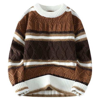 Round Neck Men's Casual Sweater - Stylish Cotton Blend, Modern British Design - Buy Center