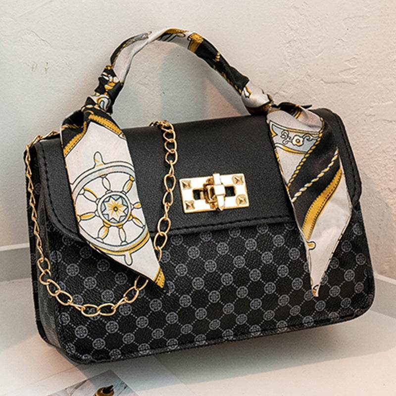 Trendy One-Shoulder PU Tote Bag - Stylish Fashion Scarf Design 2025 - Buy Center