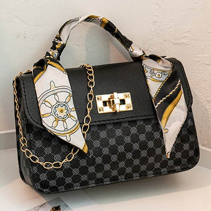 Trendy One-Shoulder PU Tote Bag - Stylish Fashion Scarf Design 2025 - Buy Center