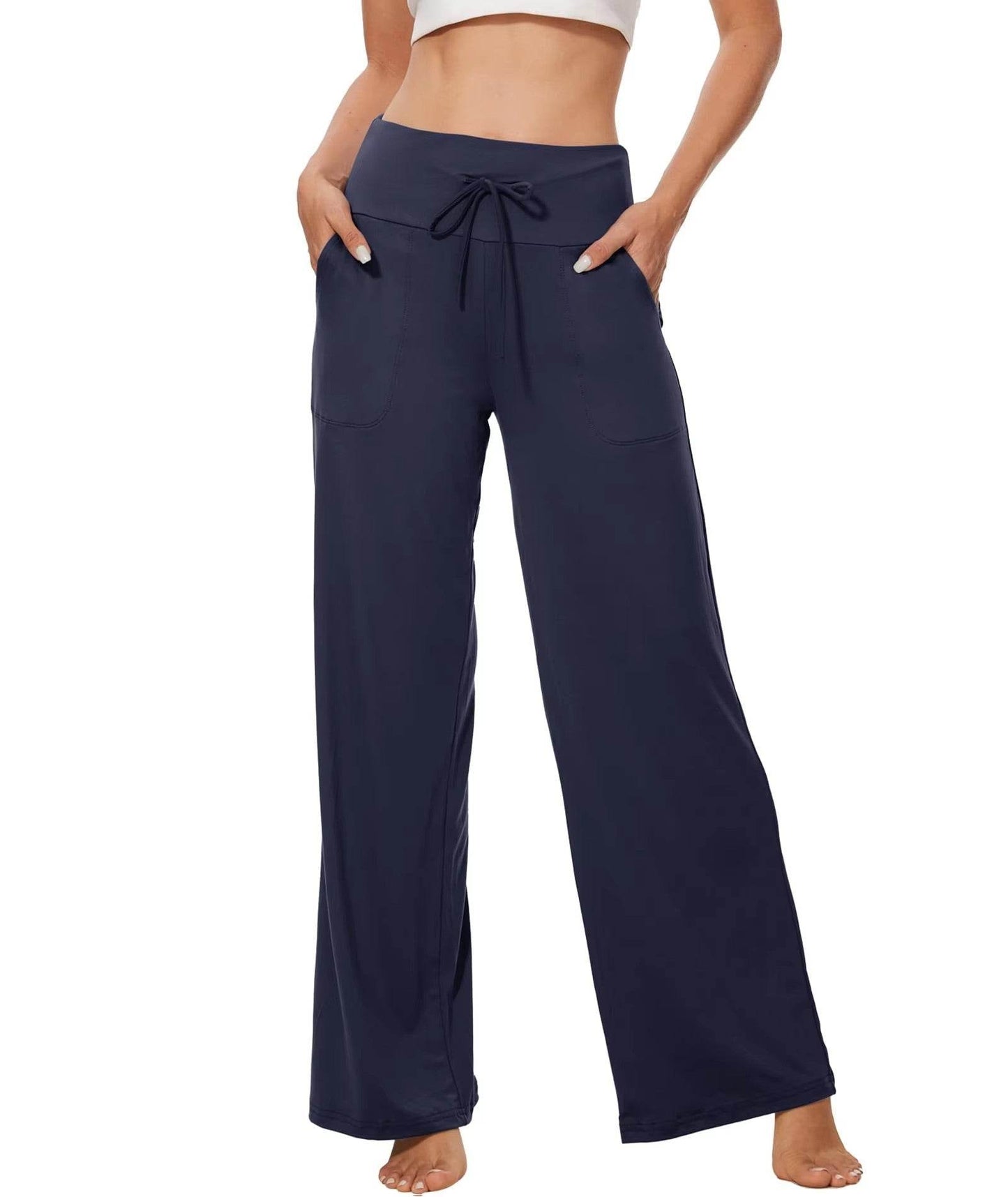Women's High Waist Pajama Pants - Trendy Wide Leg Style for Comfort - Buy Center