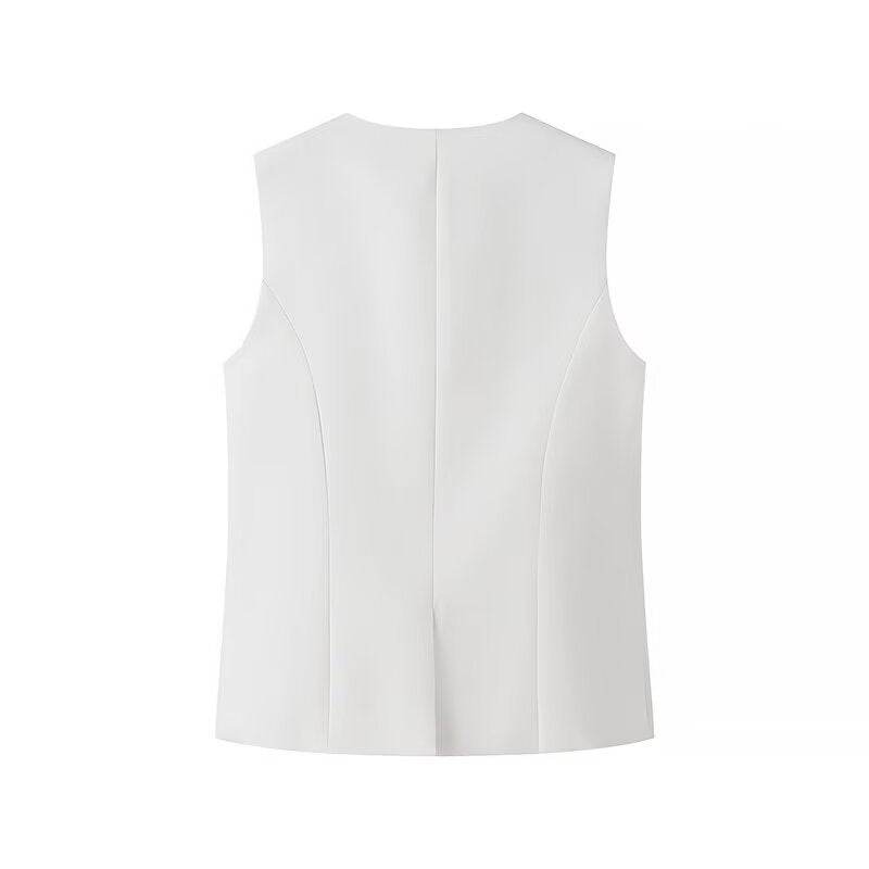 Women's Single-Breasted Sleeveless Vest - Stylish Lightweight Top - Buy Center