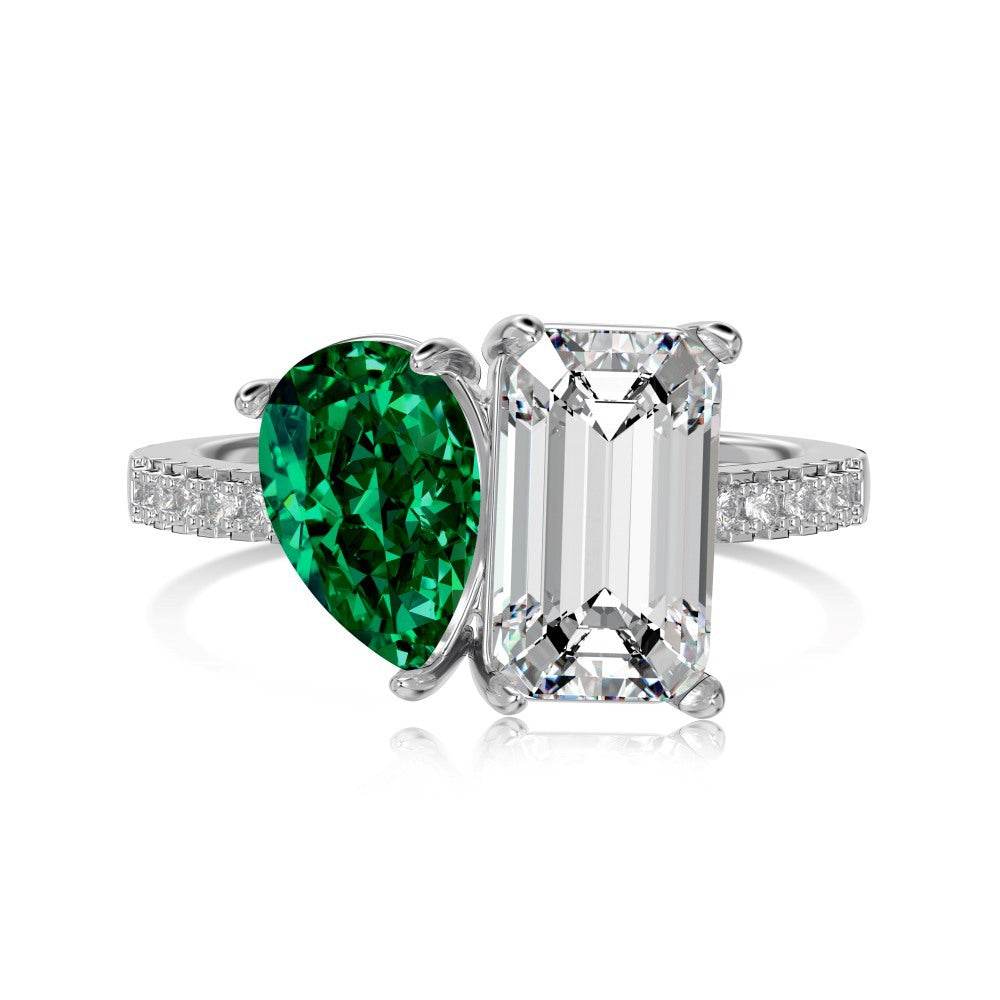 Buycenter S925 Sterling Silver Water Drop Ring - Elegant Geometric Design - Buy Center