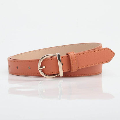 Stylish D-Type Alloy Pin Buckle Women's Belt - Versatile Fashion Accessory - Buy Center