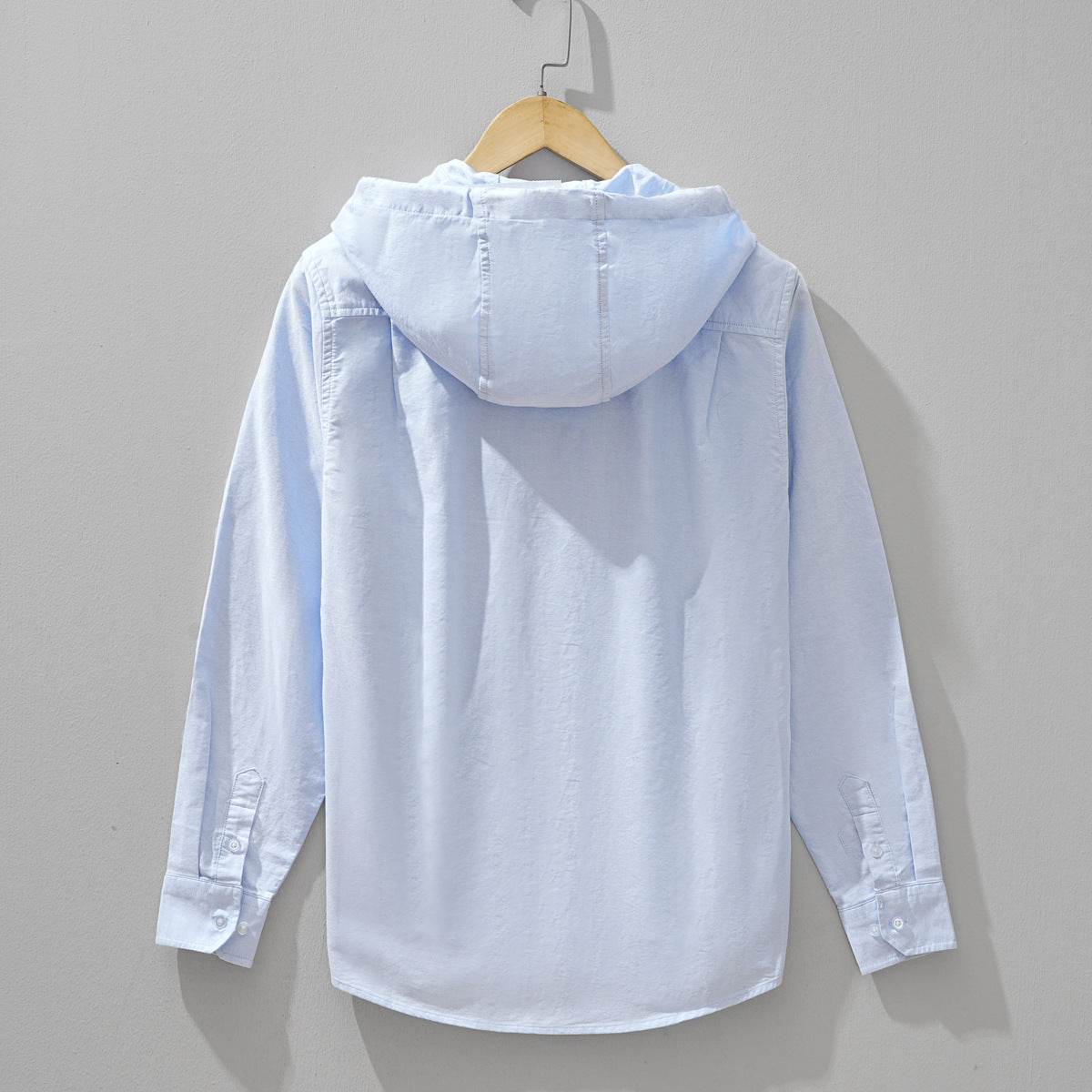 Men's Long Sleeve Cotton Shirt Coat - Slim Fit, Trendy Color Matching Style - Buy Center