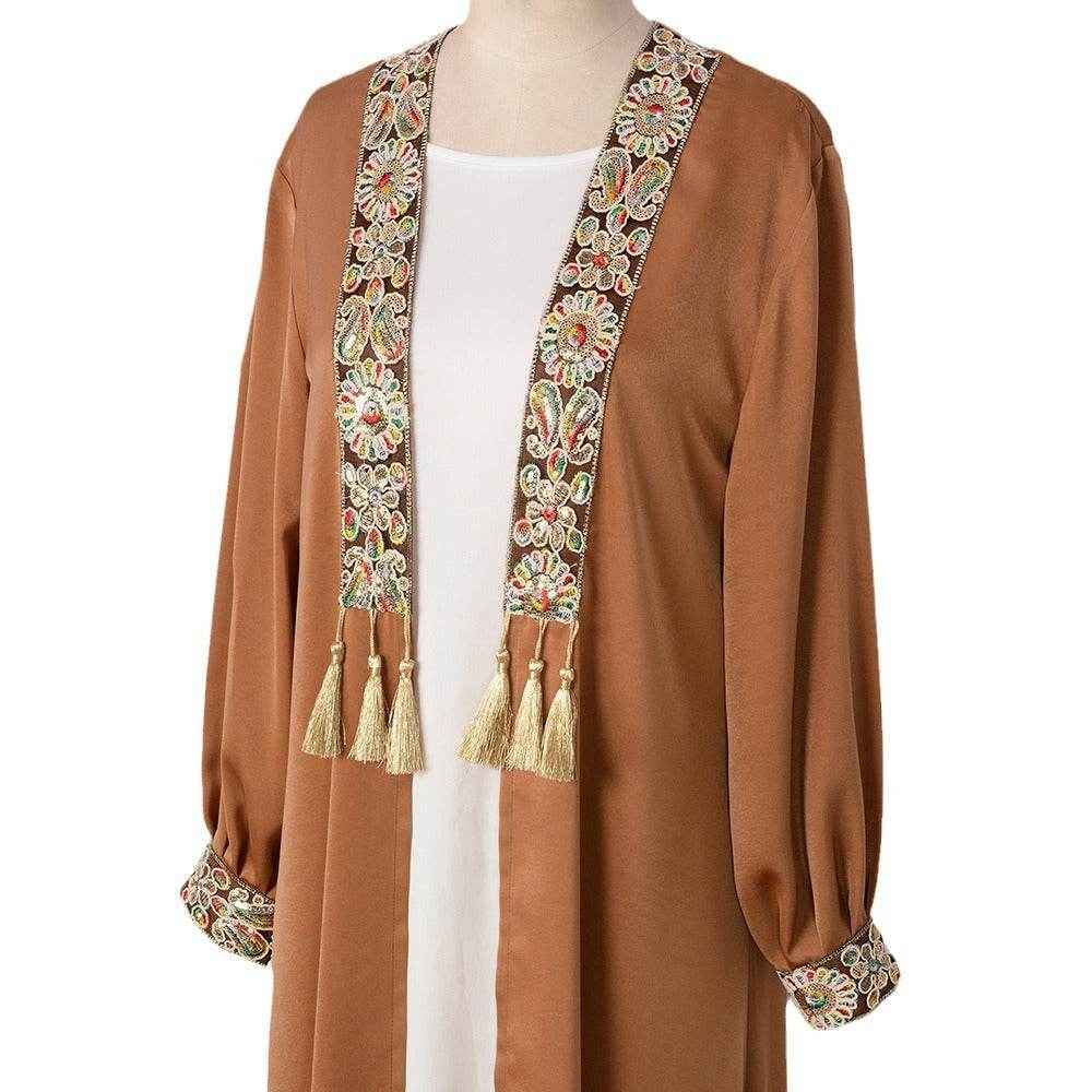 Women's Two-Piece Cardigan Set with Tassel Pendant - Cozy & Stylish