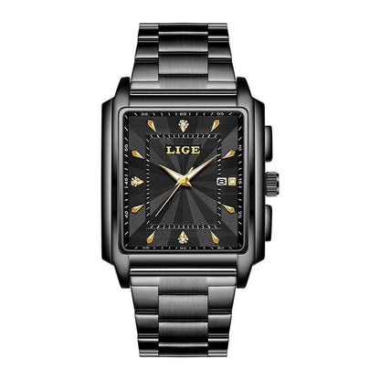 Buycenter Men's Square Dial Steel Belt Watch - Stylish and Modern Design - Buy Center