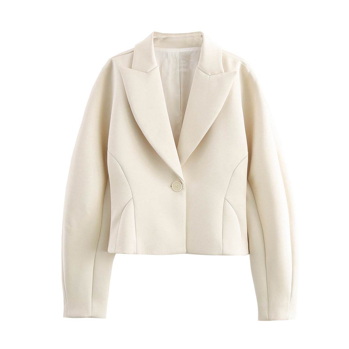 Buycenter Women's Silk Satin Suit Jacket - Stylish One-Button Blazer - Buy Center