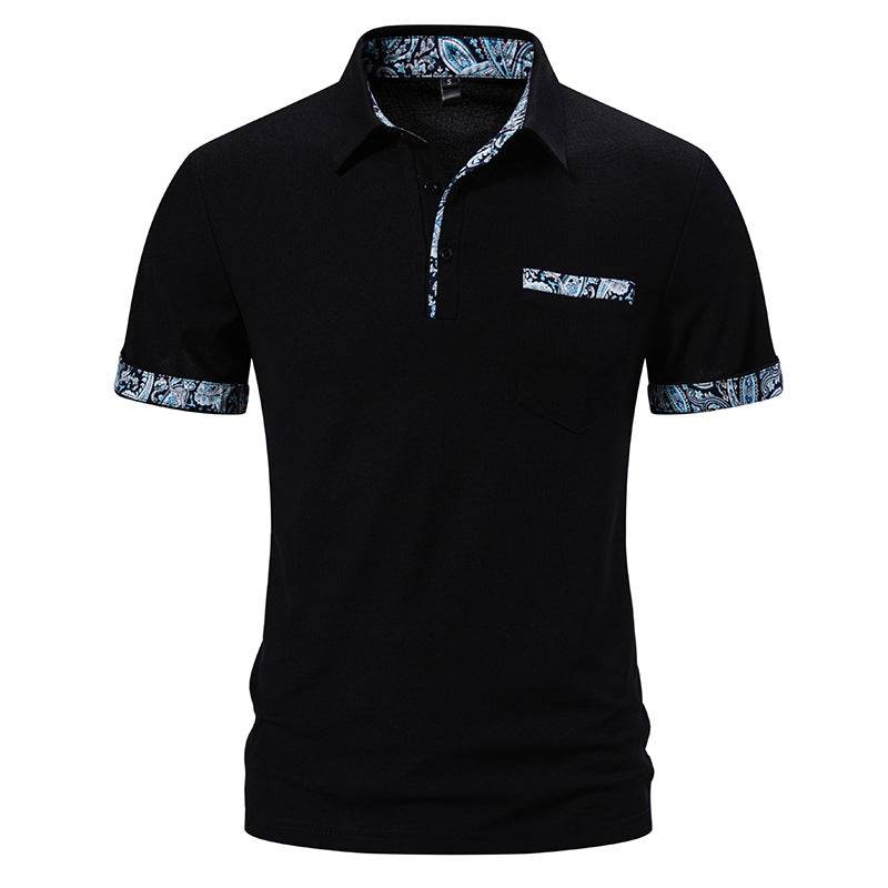 Men's Paisley Color Lapel Short-Sleeve T-Shirt - Stylish Casual Fit 2025 - Buy Center