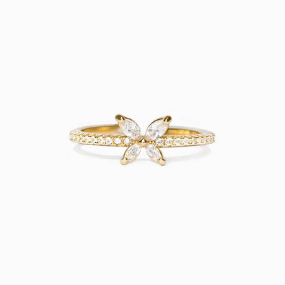 Buy Center S925 Sterling Silver Butterfly Ring - Diamond-Studded Design - Buy Center