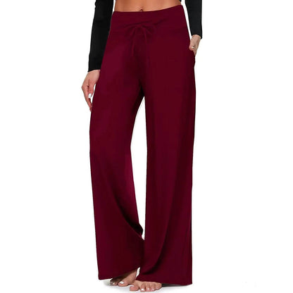 Women's High Waist Pajama Pants - Trendy Wide Leg Style for Comfort - Buy Center