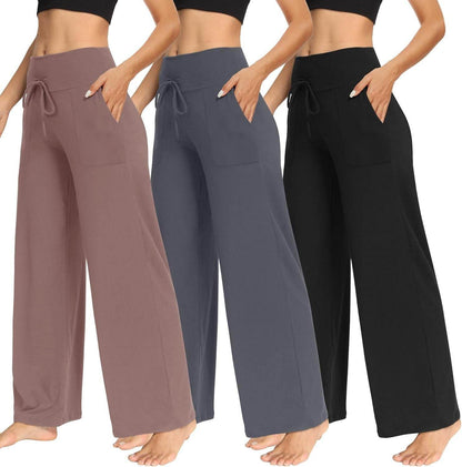Women's High Waist Pajama Pants - Trendy Wide Leg Style for Comfort - Buy Center