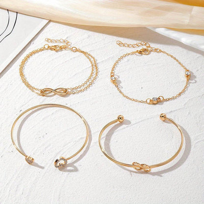 Buycenter Alloy Love Knot Bracelet Set - Heart Design for Women - Buy Center
