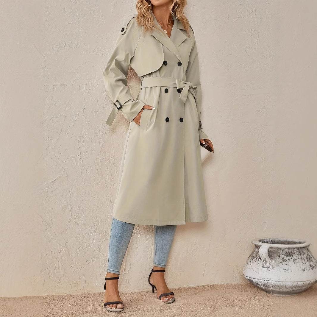 European Style Belt Trench Coat for Women - Sophisticated Fall Fashion 2025 - Buy Center