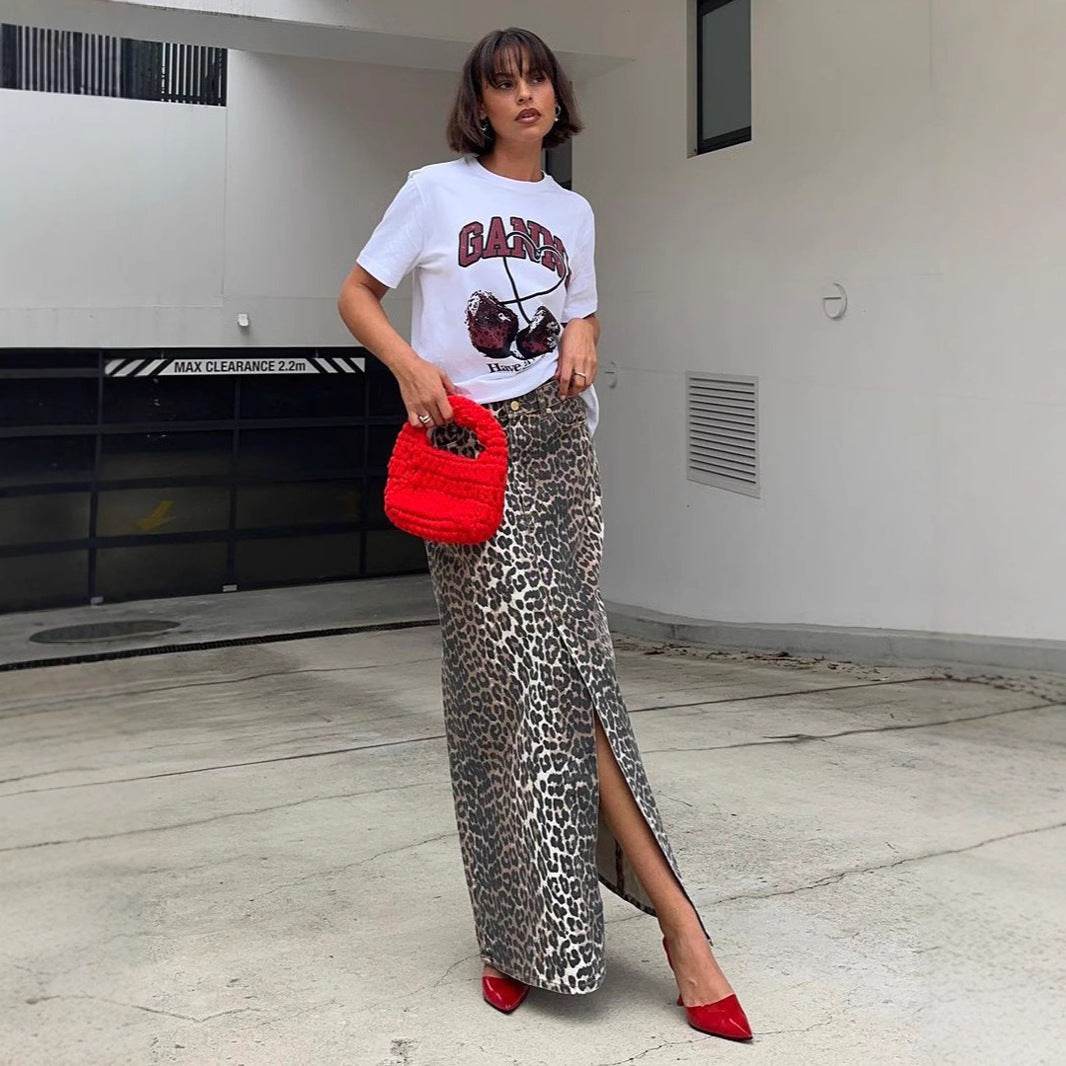 Women's Leopard Print Ankle-Length Skirt - Stylish & Comfortable Fashion - Buy Center